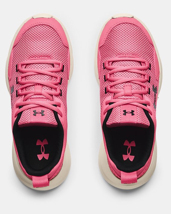Girls' Grade School UA Essential Sportstyle Shoes, Pink, pdpMainDesktop image number 2